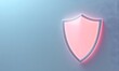 © sakib - Glowing Pink Shield Icon on Purple Background - Cybersecurity and Digital Safety Symbol