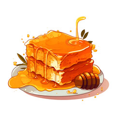 Wall Mural - Mouthwatering Honeycomb. A Delicious Dripping Delight