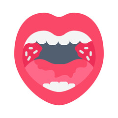 Wall Mural - tonsil flat icons, vector illustration