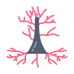 Wall Mural - pyramidal cell flat icons, vector illustration