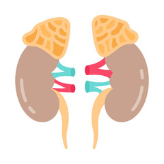 Wall Mural - adrenal gland flat icons, vector illustration