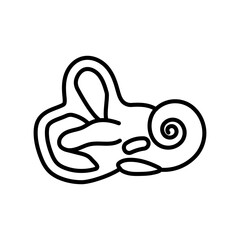 Wall Mural - Bony Labyrinth Outline Icon, Vector illustration