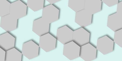 Wall Mural - Abstract 3d  white and grey hexagon pattern texture honeycomb Geometric concept movement illustration rendering graphic design use for banner, wallpaper, vector illustration.