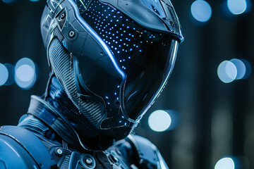Wall Mural - photo of cosmonaut in a protective spacesuit made generative ai technology