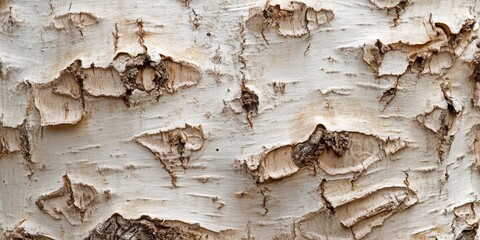 Aufkleber - Close up of a birch trunk, showcasing the intricate texture. This birch trunk features unique patterns and textures that highlight the natural beauty of birch wood in detail.