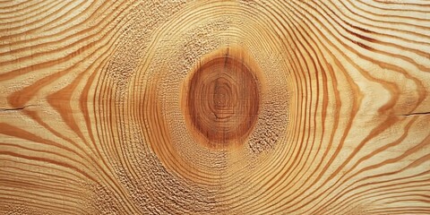 Poster - Close up texture of a wooden board featuring a fresh, clean saw cut, showcasing the unique details and patterns found in the texture of wood that adds character to any project.
