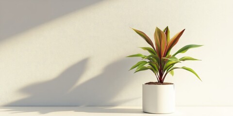 Aufkleber - A solitary Alpinia placed in a white pot against a plain background makes it an excellent choice for indoor gardening and a perfect fit for minimalist home decor.