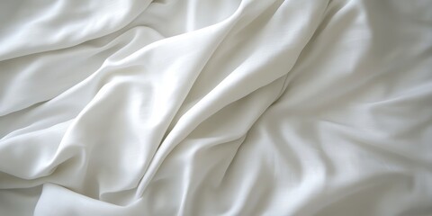 Fototapete - Close up view of bedding sheets featuring ample copy space for text, ideal for showcasing bedding sheets in advertisements or promotional materials related to home decor.
