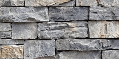 Leinwandbilder - Textured old gray stone wall featuring unique patterns and rustic charm this old gray wall made of stone adds character and a timeless feel to any space or design project.