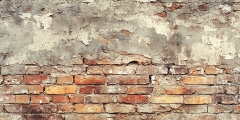 Poster - A background featuring old, dirty brick with an uneven, crooked texture that creates an intriguing visual effect, perfect for enhancing designs or serving as a unique backdrop. Embrace the charm of