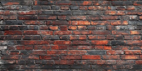 Aufkleber - Dark brown brick wall and red burnt brick wallpaper create a timeless background reminiscent of classic castle architecture. This stunning wall features a blend of dark brown brick and vibrant red