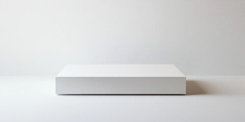 Fototapete - Large rectangular box on a white background, creating a minimalist space. This large rectangular box can be used for versatile presentations or designs, enhancing visual appeal with simplicity.