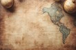 © Gatherina - Old globes resting on antique world map showing america