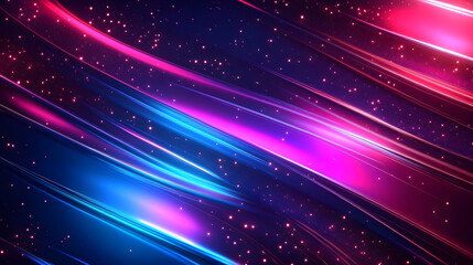 Wall Mural - futuristic abstract background with glowing neon elements and metallic textures