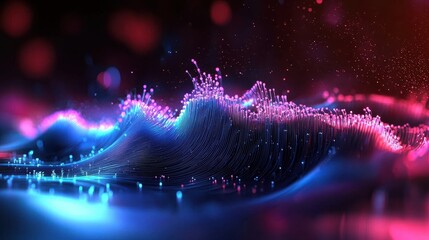 Vibrant combination of colors creating an abstract wave effect.