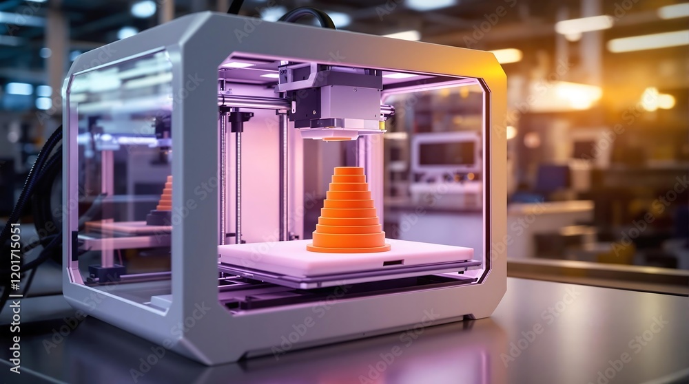 Prototype Design Example 3d Stock-Illustration „Rapid prototyping concept with 3D printing and CAD ...