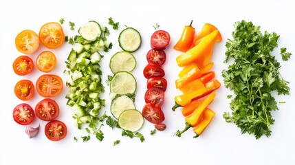 Canvas Print - vegetables on a white background