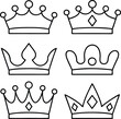 © Chaya - Six Simple Line Art Crown Designs Royal, Regal, Majesty