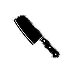 Wall Mural - Butcher meat cleaver icon silhouette vector illustration design on white background.