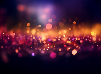 Poster - Abstract background image featuring bokeh lights in warm and cool tones.  A vibrant, glittering display of out-of-focus lights creates a festive and magical atmosphere.
