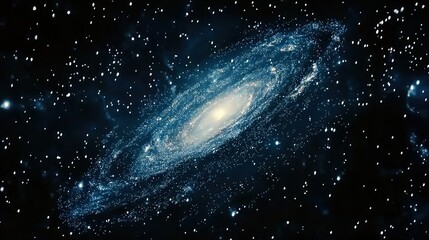 a mesmerizing spiral galaxy in the vast expanse of space, showcasing its intricate details of stars,