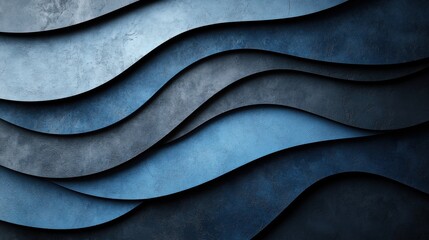 Wall Mural - linear patterns on a blue background, minimalist design banner template with white space for text. i