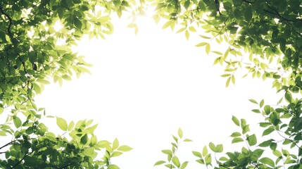 Wall Mural - green leaves frame