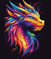 Naklejka na meble Colorful Dragon Head Design for Creative Apparel