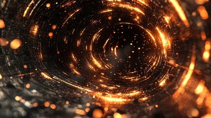 Wall Mural - fiery abstract swirl: glowing embers and dynamic particles in cosmic space