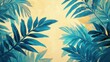 © Songsak - Vibrant Tropical Leaves on a Warm Yellow Background Creating a Lush and Exotic Atmosphere