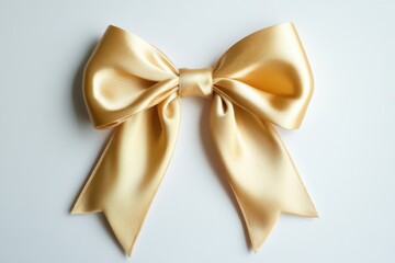 A gold ribbon on a white background.