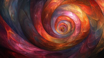 Wall Mural - Abstract swirling fractal art with vibrant colors and textures.