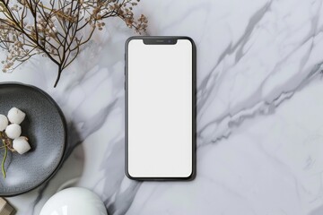 Vibrant Picture of Psd Mockup Mobile Device with Blank Screen Isolated