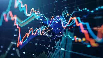 Poster - Dynamic financial data visualization Explore colorful graphs and charts for stock market analytics, trading insights, and investment opportunities through innovative technology.