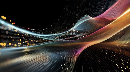 Aufkleber - A wide-angle view of a D line graph with multiple data series, showing curves and intersections in a dynamic and detailed digital presentation.