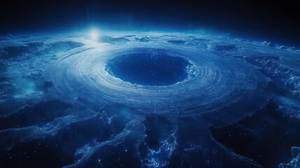 Wall Mural - mesmerizing cosmic nebula with luminous particles and central void