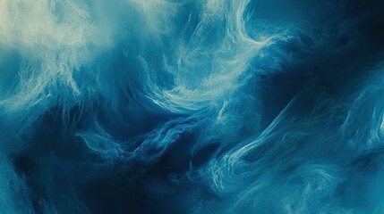 Wall Mural - Ethereal Swirls of Blue and White: An Abstract Fluid Art Composition