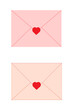 © Monika Jurczyk - Cute pastel love letters, romantic pink and peach envelopes with red heart seals. Perfect for Valentine's Day designs, cards, invitations, scrapbooking and digital projects. Transparent PNG
