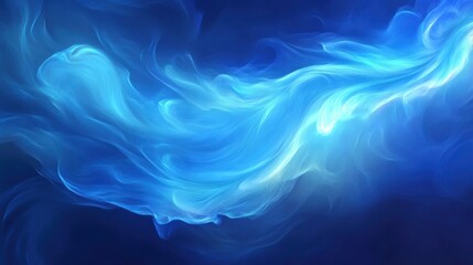 Wall Mural - Ethereal Blue Nebula: An Abstract Cosmic Dreamscape