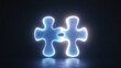 © PP Picture - Two Glowing Puzzle Pieces, Trust Rebuilt with Perfect Fit Symbolizing Connection and Trust in Unity