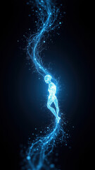 Wall Mural - AI-generated digital art featuring a futuristic female figure with flowing energy.