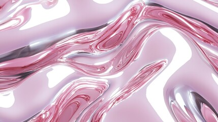 Wall Mural - pink and silver liquid swirls abstract background texture