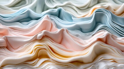 Canvas Print - abstract pastel swirls: dreamy texture of cream and frosting