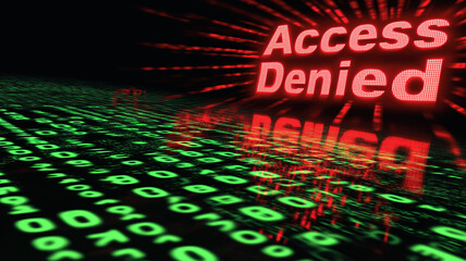 Access Denied: Digital Threat: A dramatic digital rendering depicts a bold 