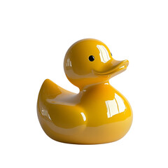 Aufkleber - The image shows a single, shiny yellow rubber duck toy against a plain white background.