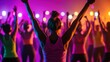 © Sasint - A Zumba dance class with vibrant energy, colorful lights, and enthusiastic participants