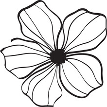 Vector illustration of black flower