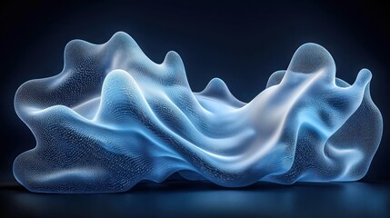 Wall Mural - luminous blue and white abstract form 3d render