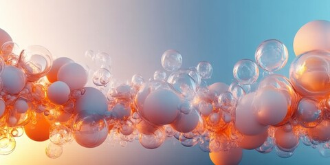 Wall Mural - abstract bubbles and light: a captivating visual journey through colorful spheres and a dreamlike at