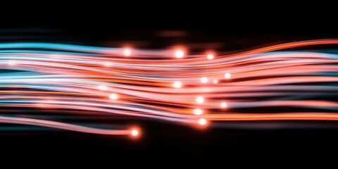 Wall Mural - vibrant colorful light trails on dark background for modern abstract designs and digital art backgro
